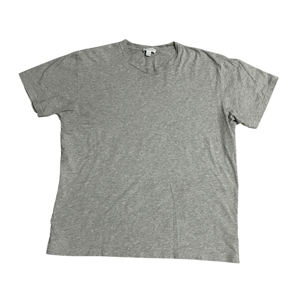 Sunspel Mens XXL Grey Melange Classic Cotton Crewneck Short Sleeve T-Shirt